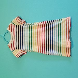 EUC Primary rainbow stripe dress size 7
